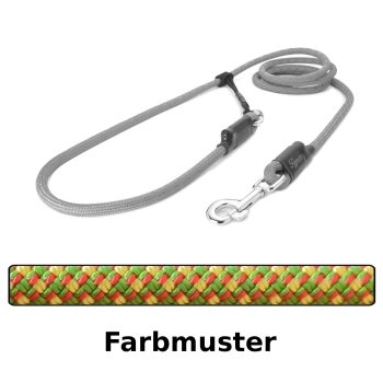 EASYLONG Hundeleine - L - 2m - grün gelb rot